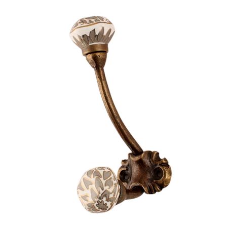 Grey Hexagon Small Ceramic Iron Hook-CK-1586